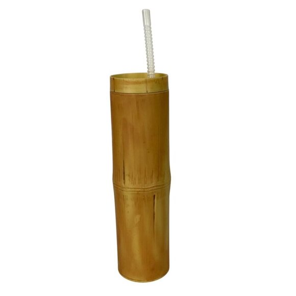 Disney Cruise Line Bamboo Style Reusable Tumbler With Straw Castaway Cay Tiki - Picture 4 of 9